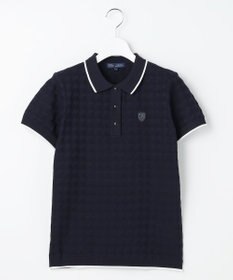 23区GOLF 【WOMEN】フラッグジャガードニットポロシャツ ストレッチ 半袖