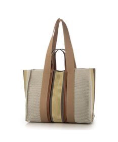 UNBILLION カシュカシュ cachecache / マルチカラーストライプ2wayスクエアトート