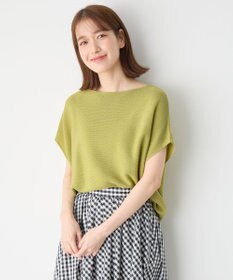 ANY 【洗濯機可/アンチピリング/UVカット】アクリルガーターフレンチスリーブニット