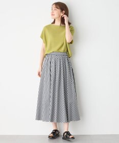 ANY 【洗濯機可/アンチピリング/UVカット】アクリルガーターフレンチスリーブニット