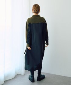 YECCA VECCA カーゴデザイン配色シャツワンピース