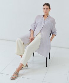 BEIGE， PAULINE / リネンヴィスコースオーバーサイズロングシャツ