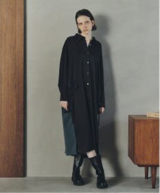 YECCA VECCA カーゴデザイン配色シャツワンピース