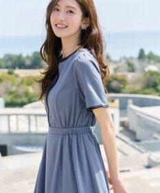 Tiaclasse L 配色フレアワンピース