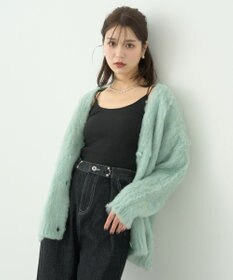 earth music&ecology なみなみ起毛Ｖネックカーディガン