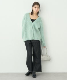 earth music&ecology なみなみ起毛Ｖネックカーディガン