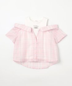 ANY KIDS 肩あきドッキング チェックシャツ