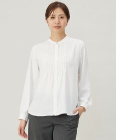 J.PRESS LADIES 【洗える】ヌーディスバックサテン ピンタック ブラウス