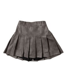 WEGO ヴィンテージライクFレザープリーツスカパン