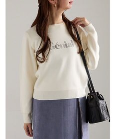 Te chichi ラインストーンレタードニットプルオーバー