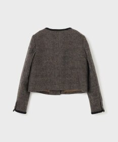 GRACE CONTINENTAL シャギーチェックノーカラージャケット