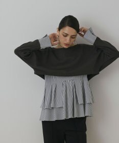 GRACE CONTINENTAL タックフリルヘムカットトップ