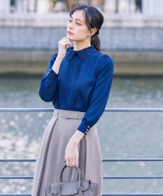 Tiaclasse 【ダブルストレッチ・洗える】ベルト付きタックスカート