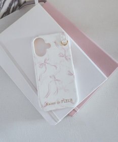 Maison de FLEUR リボンプリントアイフォン16ケース