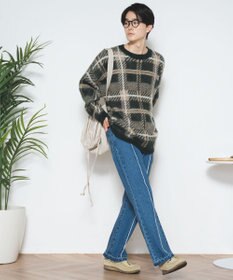 WEGO モヘアライク総柄BIGプルオーバー