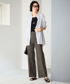 自由区 【接触冷感・UVカット・吸水速乾・洗える】シェルタリングオックスストレート パンツ