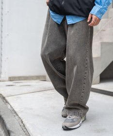 WEGO スケーターズ　タックワイドデニムパンツ
