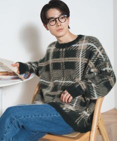 WEGO モヘアライク総柄BIGプルオーバー