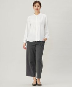 J.PRESS LADIES 【洗える】ヌーディスバックサテン ピンタック ブラウス