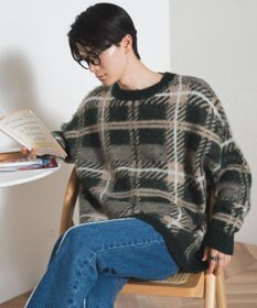 WEGO モヘアライク総柄BIGプルオーバー