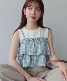 earth music&ecology アソートチェックティアードビスチェ