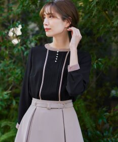 Tiaclasse 【ダブルストレッチ・洗える】ベルト付きタックスカート