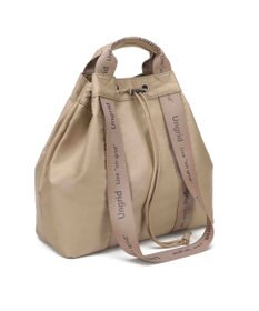 style code 【Ungrid/アングリッド】ナイロン ロゴテープ　牛革ハンドル　2WAY 巾着トートバッグ