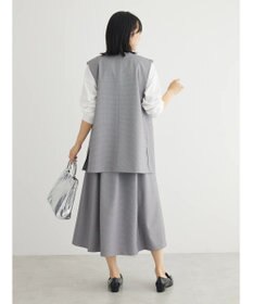 Green Parks きれいシルエット千鳥柄ジレ