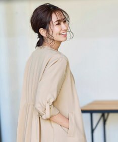 Tiaclasse 【洗える】大人可愛い衿ギャザーミディアムコート