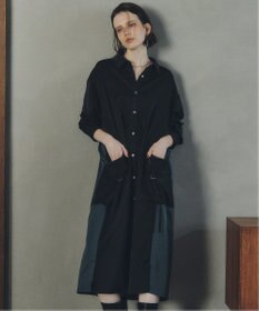 YECCA VECCA カーゴデザイン配色シャツワンピース