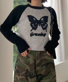 WEGO フラッフィーグラフィックちびニット