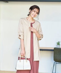 Tiaclasse 【洗える】大人可愛い衿ギャザーミディアムコート