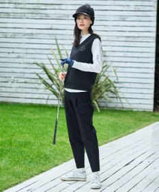 23区GOLF 【WOMEN/EC限定】ワンポイント ジャージー ベスト ロングシーズン使える 温度調節に最適