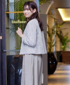 Tiaclasse 【ダブルストレッチ・洗える】ベルト付きタックスカート