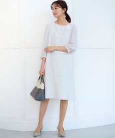 組曲 【KUMIKYOKU NAVY】ラメループモールツイード ワンピース