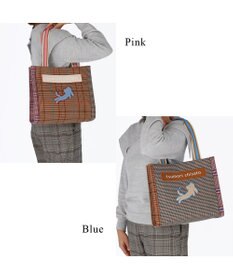 tsumori chisato CARRY フレームチェックキラネコ トートバッグ