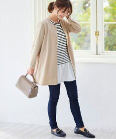Tiaclasse 【洗える】大人可愛い衿ギャザーミディアムコート