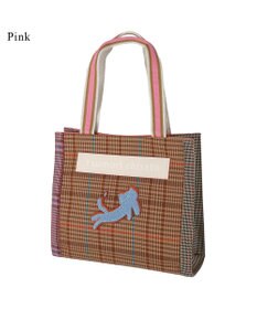 tsumori chisato CARRY フレームチェックキラネコ トートバッグ