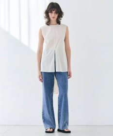 BEIGE， 【洗える・SPRiNG 3月号掲載】FICUS / デニムワイドストレートパンツ