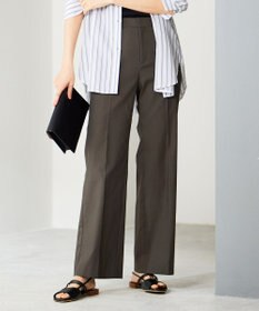 自由区 【接触冷感・UVカット・吸水速乾・洗える】シェルタリングオックスストレート パンツ スレート