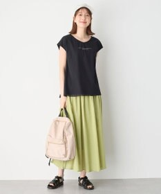 ANY チュールデザインフレンチスリーブTシャツ