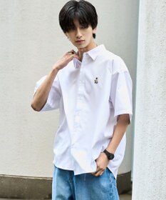 WEGO 【シワになりにくい】イージーケアオックスフォードワンポイントシャツ（S）