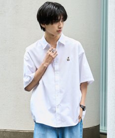 WEGO 【シワになりにくい】イージーケアオックスフォードワンポイントシャツ（S）