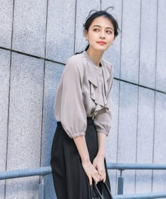 Tiaclasse 【ダブルストレッチ・洗える】ベルト付きタックスカート