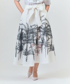 GRACE CONTINENTAL プラージュプリントタックスカート