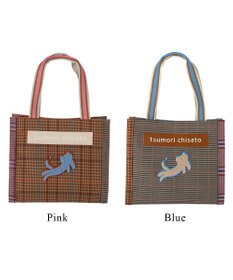 tsumori chisato CARRY フレームチェックキラネコ トートバッグ
