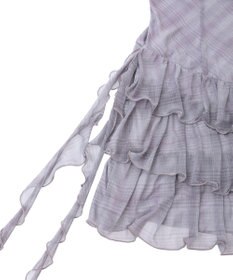 earth music&ecology フロントリボンチェックミニキャミワンピース