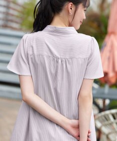 Tiaclasse シャツカラーフリルワンピース