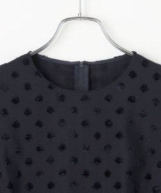 #Newans 【洗濯機可】ジャガ―ドドットペプラムブラウス