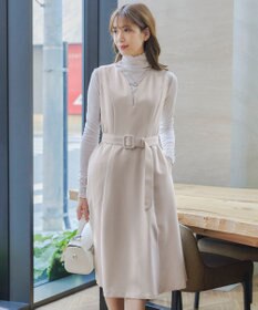 Tiaclasse 【洗える】ラウンドキーネックジャンパースカート